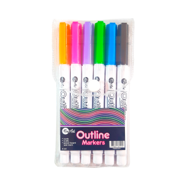 MARCADOR BE ART OUTLINE MARKERS * 6 COL.