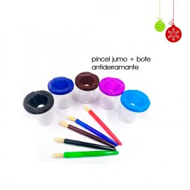 PINCEL JUMBO + BOTE ANTIDERRAME SET 5 UNIDADES