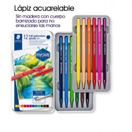 CRAYON STAED 14610G M12 GRAFITO ACUARELABLE*12 COL.
