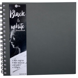 BLOCK DE ARTE BE ART BLACK & WHITE 8.5 X 8.5 * 80 HOJAS