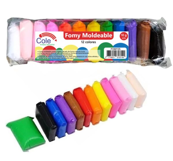 FOAMY MOLDEABLE COLE 10GRS 12 COLORES SURTIDOS