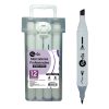 MARCADOR BE ART DOBLE PUNTA SET GRISES FRIOS 12UNI