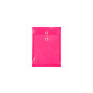 SOBRE PLASTICO PRECISION CARTA C/HILO FUCSIA