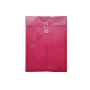 SOBRE PLASTICO PRECISION OFICIO C/HILO FUCSIA