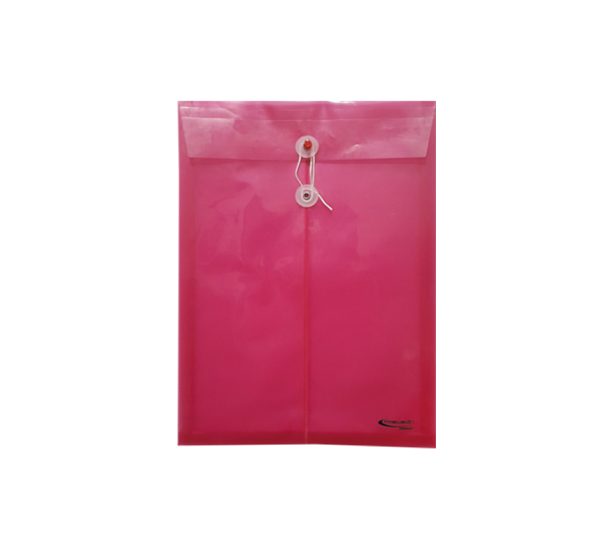 SOBRE PLASTICO PRECISION OFICIO C/HILO FUCSIA