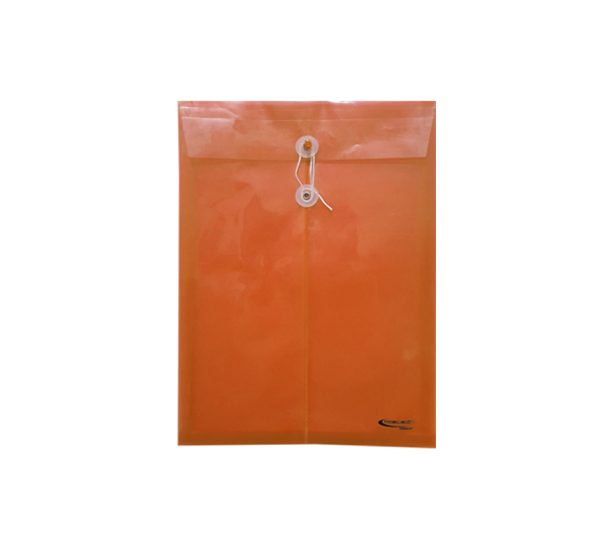 SOBRE PLASTICO PRECISION OFICIO C/HILO NARANJA