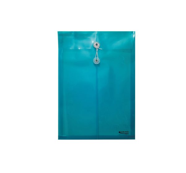 SOBRE PLASTICO PRECISION OFICIO C/HILO TURQUEZA