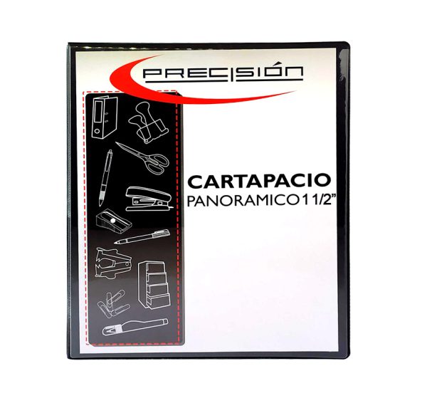 CARTAPACIO PANORAMICO PRECISION 1 1/2 PULG.(1 ANILLO) NEGRO