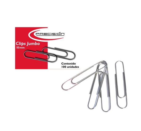 CLIPS JUMBO PRECISION METALICO*100 UNI