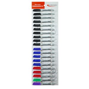 EXHIBIDOR PRECISION CARTON MARCADOR PERMANENTE DELGADO * 20 UNI. (10 NE, 5 AZ, 3 RJ, 1 VE, 1 VI)