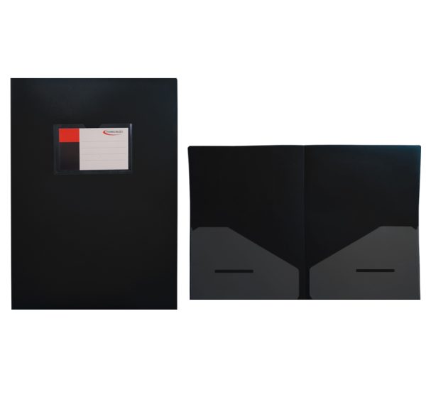 FOLDER PRECISION C/DOBLE SOLAPA A4 PLASTICO NEGRO
