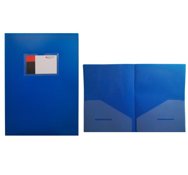 FOLDER PRECISION C/DOBLE SOLAPA A4 PLASTICO AZUL