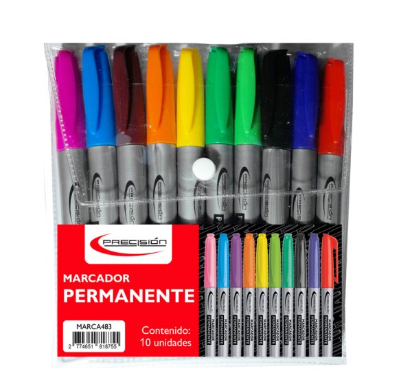 MARCADOR PERMANENTE DELGADO PRECISION  *10 COL.