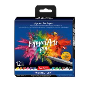 MARCADOR PERMANENTE STAED 371 C12-1 PIGMENT PUNTA DE PINCEL *12 COLORES